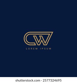 Initial letter CW, WC modern monogram and elegant logo design, premium logo on luxury background