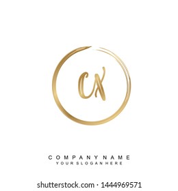 Initial letter CX beautiful handwriting logo vector template