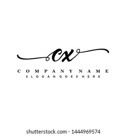 Initial letter CX beautiful handwriting logo vector template