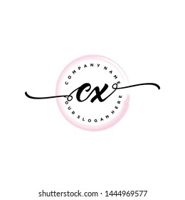 Initial letter CX beautiful handwriting logo vector template