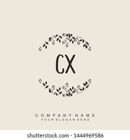 Initial letter CX beautiful handwriting logo vector template