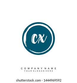 Initial letter CX beautiful handwriting logo vector template
