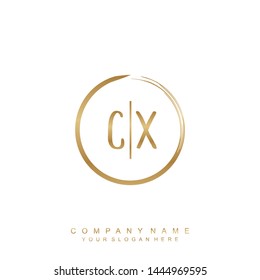 Initial letter CX beautiful handwriting logo vector template