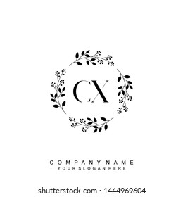 Initial letter CX beautiful handwriting logo vector template