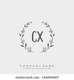 Initial letter CX beautiful handwriting logo vector template