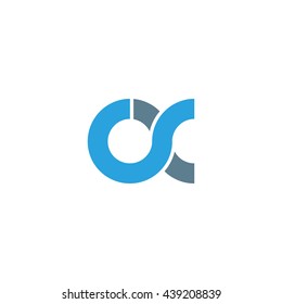 initial letter cx linked round lowercase logo blue