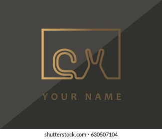 Initial Letter CX Logo Gold Luxury With Box 