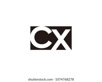 Initial letter cx lowercase logo black and white