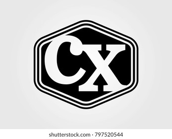 Initial letter cx lowercase logo minimalist black