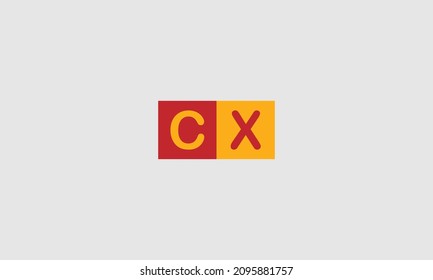 Initial letter CX uppercase modern logo design template elements. Vector