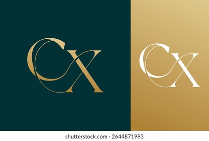 Carta inicial CX XC logotipo design vetor ilustração para casal, casamento e negócios
