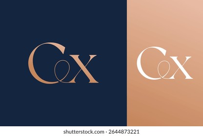 Carta inicial CX XC logotipo design vetor ilustração para casal, casamento e negócios