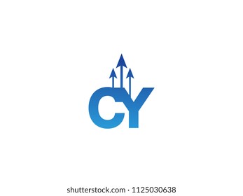 Initial Letter CY Arrow Chart Finance Business