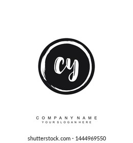 Initial letter CY beautiful handwriting logo vector template