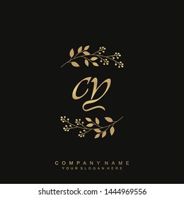 Initial letter CY beautiful handwriting logo vector template