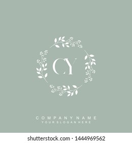 Initial letter CY beautiful handwriting logo vector template