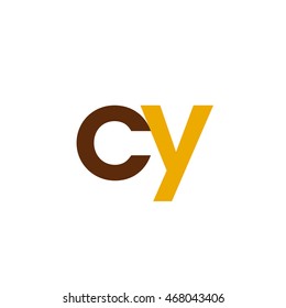 Initial letter CY brown yellow color logo