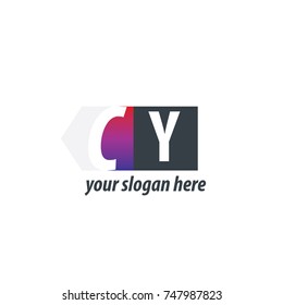 Initial Letter CY Design Logo With Square