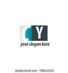 Initial Letter CY Design Logo With Square