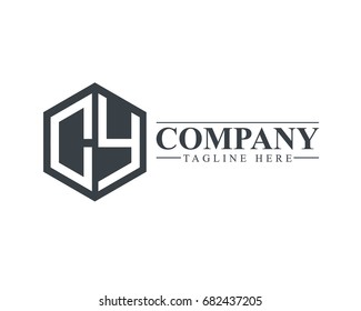 Initial Letter CY Hexagonal Design Logo