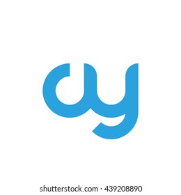 initial letter cy linked round lowercase logo blue