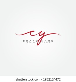 Initial Letter CY Logo - Hand Drawn Signature Style logo