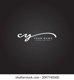 Initial Letter CY Logo - Hand Drawn Signature Logo