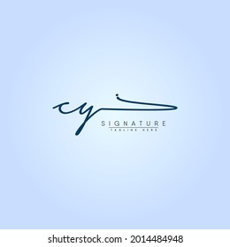 Initial Letter CY Logo - Handwritten Signature Logo