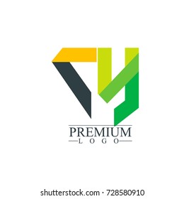 Initial Letter CY Logo Icon Design Template Elements. Material design logo