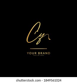 Initial letter CY. Monogram signature logo design template. Minimalis logo concept for business and company.