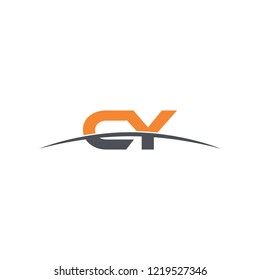Initial letter CY, overlapping movement swoosh horizon logo vector