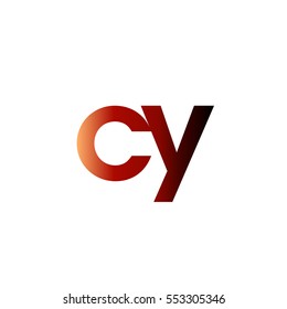 Initial letter CY red brown gradation color logo
