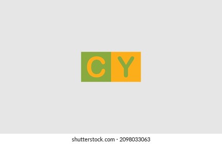 Initial letter CY uppercase modern logo design template elements. Vector