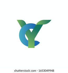 initial letter cy or yc logo vector design