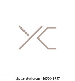 initial letter cy or yc logo vector design