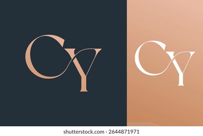 Initial letter CY YC logo design vector illustration for couple, wedding, and business