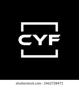 Initial letter CYF logo design. CYF logo design inside square.