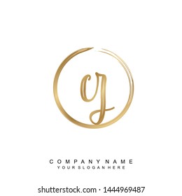 Initial letter CZ beautiful handwriting logo vector template