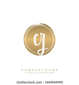 Initial letter CZ beautiful handwriting logo vector template