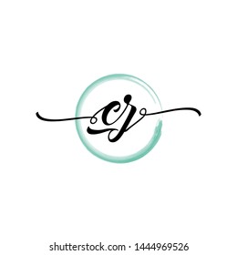 Initial letter CZ beautiful handwriting logo vector template