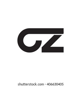 initial letter cz linked circle lowercase monogram logo black
