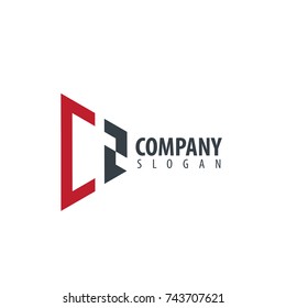 Initial Letter CZ Linked Triangle Design Logo