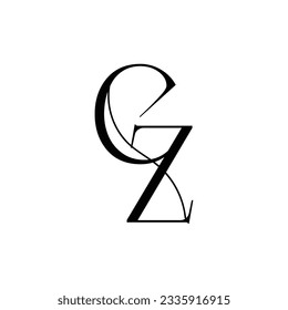 Letra inicial diseño del logotipo de la zona CZ creativo símbolo moderno monograma
