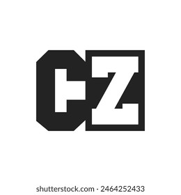Letra inicial CZ Logo Design Plantilla. Logotipo de CZ