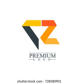 Initial Letter CZ Logo Icon Design Template Elements. Material design logo