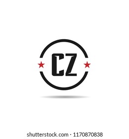 Initial Letter CZ Logo Template Design