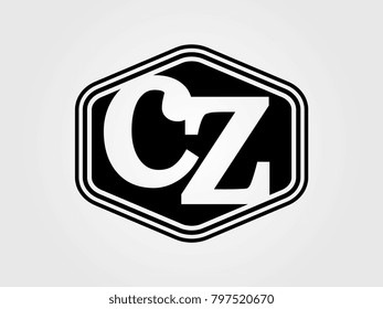 Initial letter cz lowercase logo minimalist black