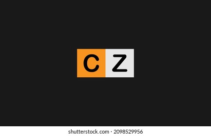 Initial letter CZ uppercase modern logo design template elements. Vector