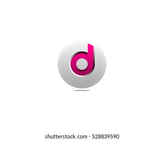 Initial Letter D 3D Circle Logo Design Template