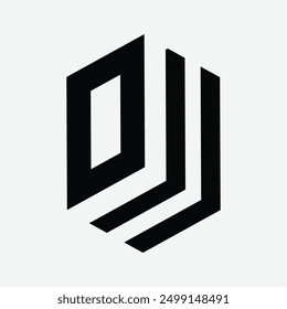 Initial letter D 3d design for bookstore, book company, publisher, encyclopedia, library, education logo concept